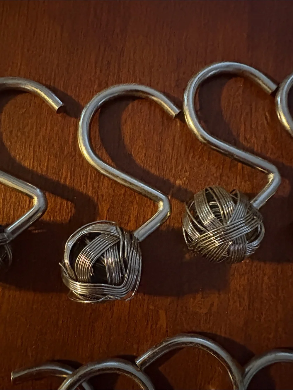 Decorative Shower Curtain Hooks - Bronze Twisted Knot (Set of 10)